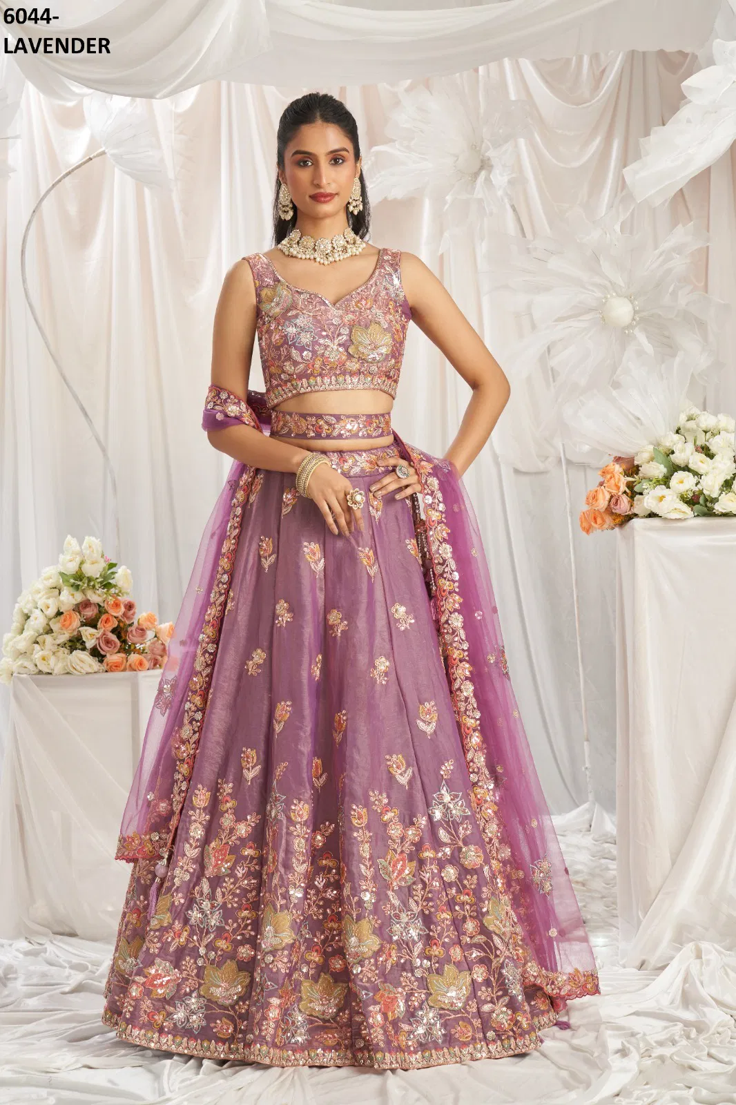 Pf 6044 Organza Lehenga Choli Wholesalers In Delhi